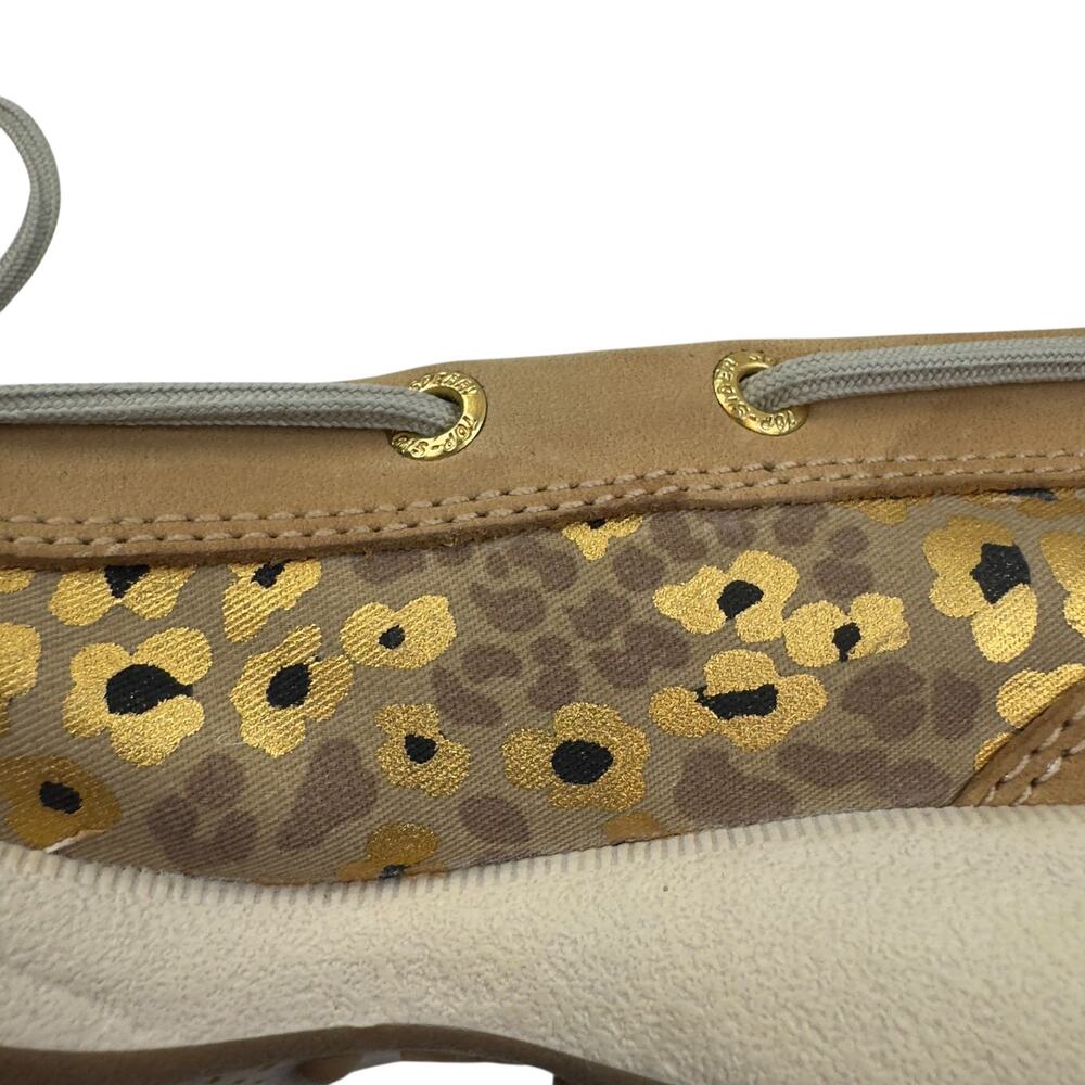 Sperry Top Siders Authentic 2 Eye Leather Animal Leopard Print Shoes Women's 9.5 - Picture 6 of 11